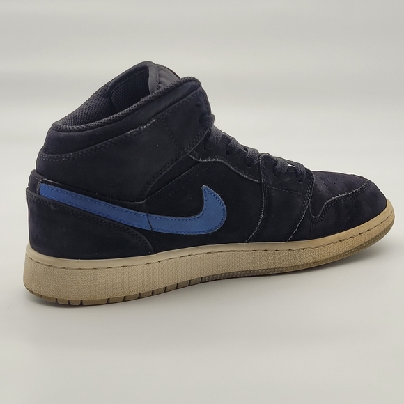 Air Jordan 1 Mid Multi-Color Swoosh Black Red Blue Size 7 US - Picture 8 of 16